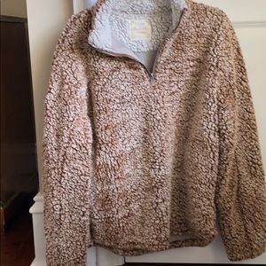 Super fuzzy lined 1/4 zip pullover